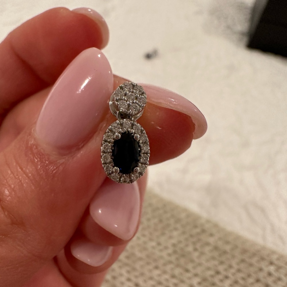Sapphire white gold earrings